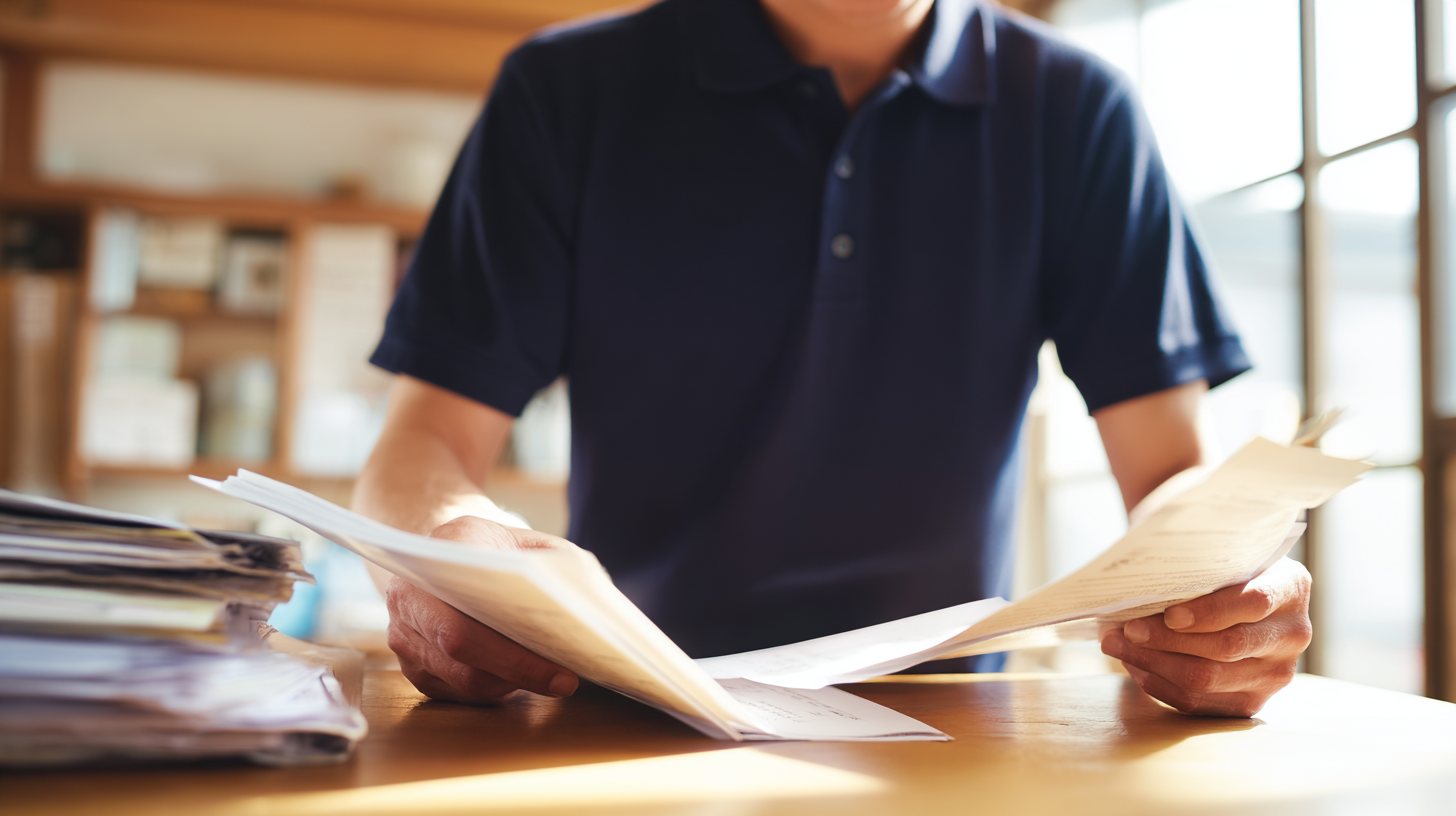 整骨院開業届の書類を確認する柔道整復師